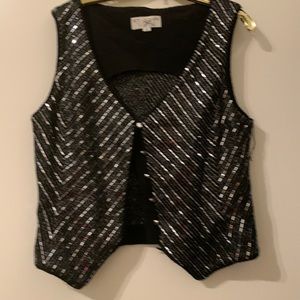 St. John Evening Black and Silver vest